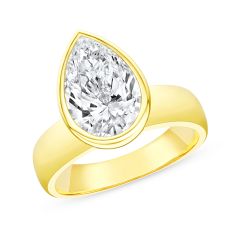 3ct Pear Lab Grown Diamond Solitaire 14k Yellow Gold Engagement Ring 1