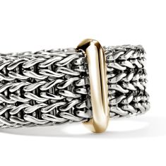 John Hardy Icon Link Bar Two-Tone Sterling Silver and 14k Yellow Gold Band Ring