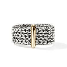 John Hardy Icon Link Bar Two-Tone Sterling Silver and 14k Yellow Gold Band Ring John Hardy Icon Link Bar Two-Tone Sterling Silver and 14k Yellow Gold Band Ring
