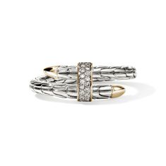 John Hardy Spear 1/12ctw Diamond Two-Tone Sterling Silver and 14k Yellow Gold Band John Hardy Spear 1/12ctw Diamond Two-Tone Sterling Silver and 14k Yellow Gold Band