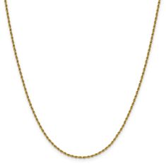 Yellow Ion-Plated Stainless Steel 1.5mm Rope Chain Necklace 1