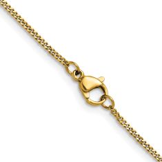 Yellow Ion-Plated Stainless Steel 1.5mm Curb Chain Necklace