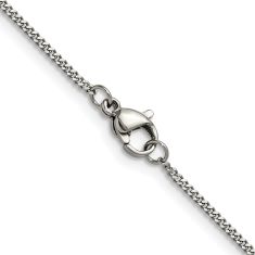 Stainless Steel 1.5mm Curb Chain Necklace