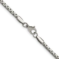 Stainless Steel 3mm Flat Box Chain Necklace
