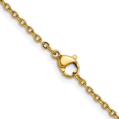 Yellow Ion-Plated Stainless Steel 1.9mm Cable Chain Necklace
