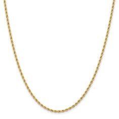 Yellow Ion-Plated Stainless Steel 2.4mm Rope Chain Necklace