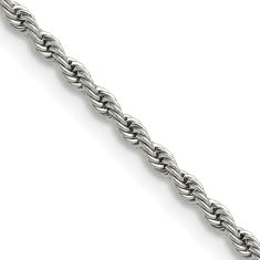 Stainless Steel 2.4mm Rope Chain Necklace