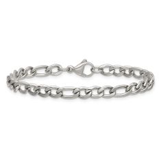 Stainless Steel 5.3mm Figaro Chain Bracelet 1