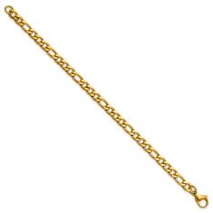 Yellow Ion-Plated Stainless Steel 5.3mm Figaro Chain Bracelet