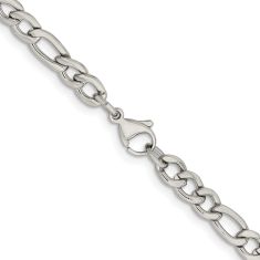 Stainless Steel 5.3mm Figaro Chain Necklace