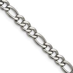 Stainless Steel 5.3mm Figaro Chain Necklace