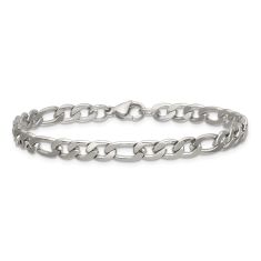 Men's Stainless Steel 6.3mm Figaro Chain Bracelet 1