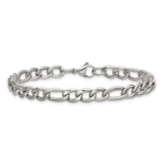 Men's Stainless Steel 6.75mm Figaro Chain Bracelet