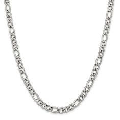 Men's Stainless Steel 6.75mm Figaro Chain Necklace