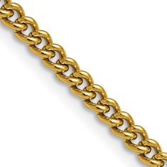 Stainless Steel Yellow Ion-Plated 4mm Round Curb Chain Necklace