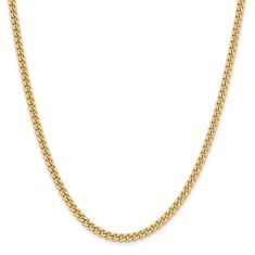 Stainless Steel Yellow Ion-Plated 4mm Round Curb Chain Necklace