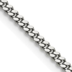 Stainless Steel 3mm Curb Chain Necklace