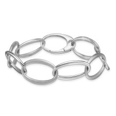 Sterling Silver 18mm Oval Link Chain Bracelet 1