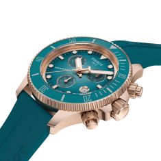 Tissot Seastar 1000 Quartz Chronograph Turquoise Blue Dial Rubber Strap Watch 38mm - T1202173704100