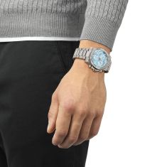 Tissot Supersport Chrono Ice Blue Dial Stainless Steel Watch 42mm - T1254171135100