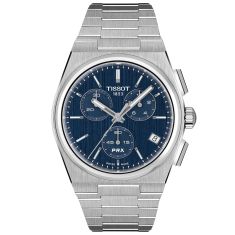 Tissot PR 100 Chronograph Ice Blue Dial Stainless Steel Bracelet