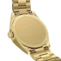 Tissot PRC 100 Solar Quartz Champagne Dial Gold-Tone Bracelet Watch 34mm - T1518223302100