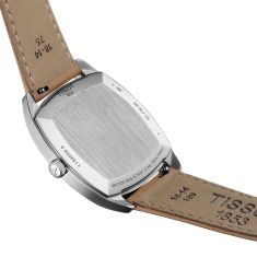 Tissot Stylist Square Face Silver-Tone Dial Brown Leather Strap Watch 32mm - T1599091603100