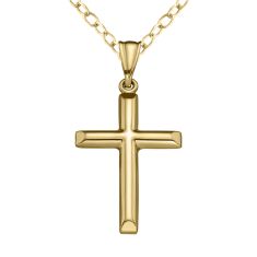 10k Yellow Gold Tubular Cross Pendant Necklace 10k Yellow Gold Tubular Cross Pendant Necklace