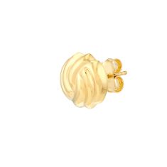 14k Yellow Gold Domed Love Knot Stud Earrings