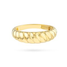 14k Yellow Gold Ribbed Fashion Ring 1