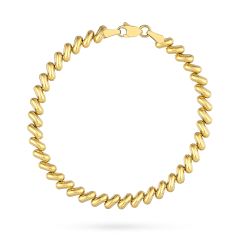 14k Yellow Gold 6mm San Marco Link Chain Bracelet 1