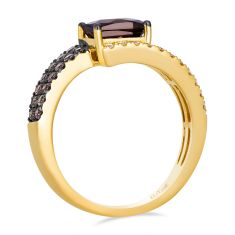 Le Vian® Chocolate Quartz® 1/2ctw Chocolate Diamonds® and Nude Diamonds™ 14k Honey Gold™ Bypass Ring - Size 7