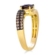 Le Vian® Chocolate Quartz® 1/2ctw Chocolate Diamonds® and Nude Diamonds™ 14k Honey Gold™ Bypass Ring - Size 7