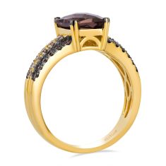 Le Vian® Chocolate Quartz® 1/2ctw Chocolate Diamonds® and Nude Diamonds™ 14k Honey Gold™ Ring - Size 7