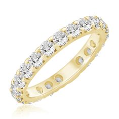 2ctw Round Diamond 14k Yellow Gold Eternity Wedding Band