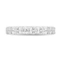 3ctw Round Diamond 14k White Gold Eternity Wedding Band