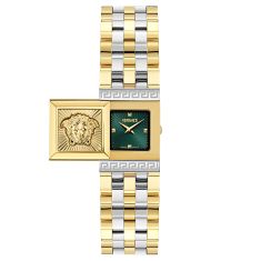 Versace Reveal Green Sunray Dial Two-Tone Bracelet Watch 18X25mm - VE0C00125