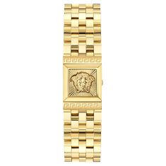 Versace Reveal Black Sunray Dial IP Yellow Gold Bracelet Watch 18X25mm - VE0C00325