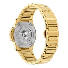 Versace Greca Reaction Black Guilloche Dial Gold-Tone Bracelet Watch 38mm - VE0D00525