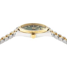 Versace Millenyium Green Sunray Dial Two-Tone Bracelet Watch 32mm - VE0E00425