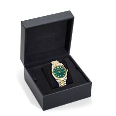 Versace Millenyium Green Sunray Dial Two-Tone Watch 40mm - VE0G00425