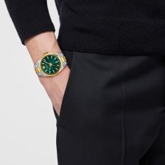 Versace Millenyium Green Sunray Dial Two-Tone Watch 40mm - VE0G00425