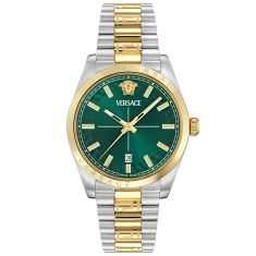Versace Millenyium Green Sunray Dial Two-Tone Watch 40mm - VE0G00425 1