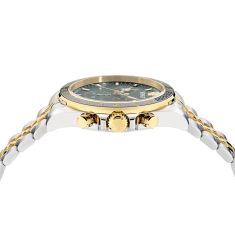 Versace Greca Chrono Green Sunray Dial Two-Tone Bracelet Watch 43mm - VE0H00425