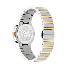 Versace Greca Logo White Mother of Pear Dial Two-Tone Watch 33mm - VE0S00325