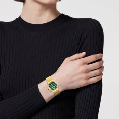 Versace Greca Logo Green Mother of Pear Dial Yellow Gold IP Stainless Steel Watch 33mm - VE0S00425