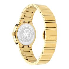Versace Greca Logo Black Mother of Pear Dial Yellow Gold IP Stainless Steel Watch 33mm - VE0S00525