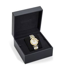 Versace Greek Silver Guilloche Dial Two-Tone Bracelet Watch 35mm - VE5B00325