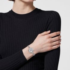 Versace Medusa Eclipse White Guilloché Dial Stainless Steel Bangle Bracelet Watch 28mm - VE5F00126
