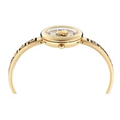 Versace Medusa Eclipse White Guilloche Dial IP Yellow Gold Bangle Bracelet Watch 28mm - VE5F00226